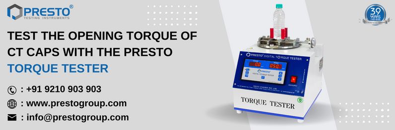 Test the opening torque of CT caps with the Presto torque tester